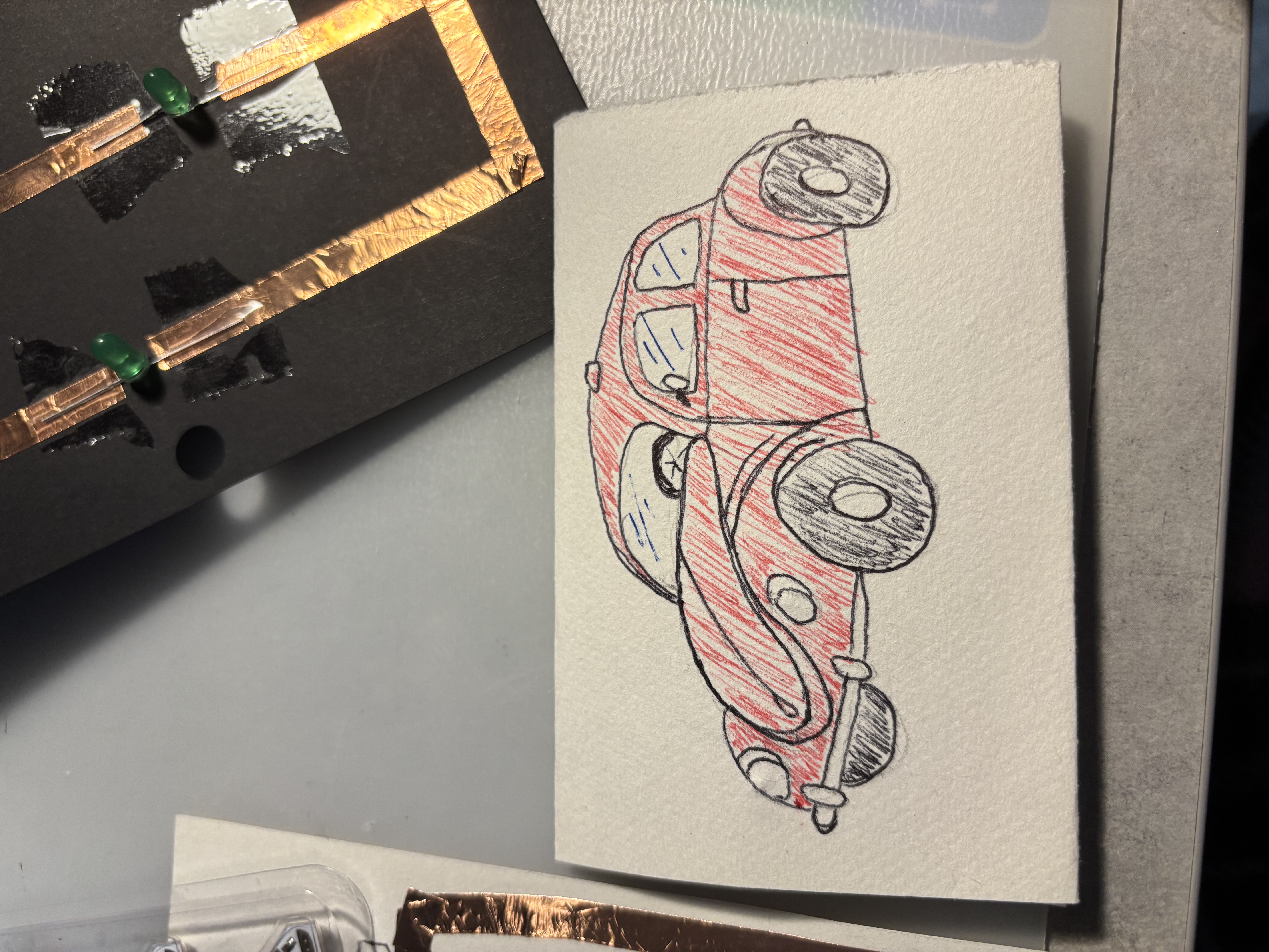 Car headlight circuit reusing the parallel circuit method.