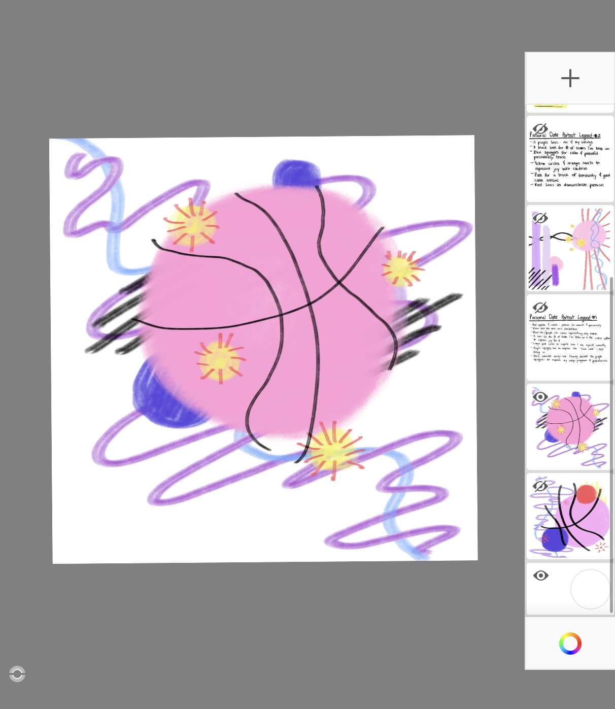 Personal data portrait layers continued.